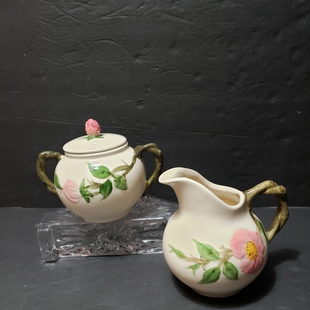 Vintage FRANCISCAN "Desert Rose" Creamer & Sugar Bowl Set